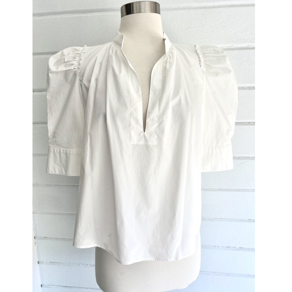 GOOP G. Label Kelsey Puff Sleeve Blouse in White - US 6 - Picture 1 of 13